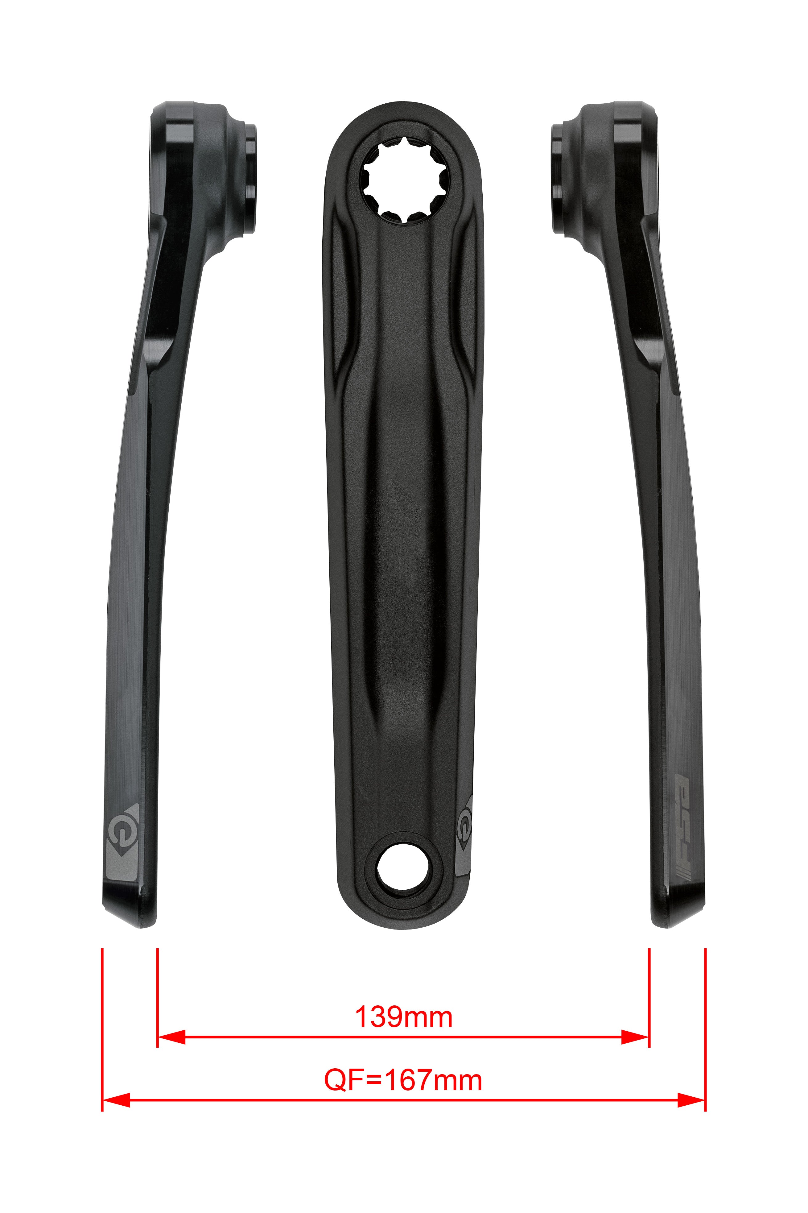 Ebike Chainset CK-762 ISIS 22.0mm Black (160mm)