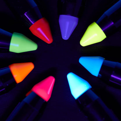 Smiffys Moon Glow Intense Neon UV Body Crayons, Intense Re