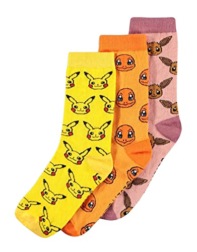 Pokémon Pikachu Glumanda Evoli Socken Unisex Socken multicolor Fan-Merch, Gaming, Sport, Streetwear