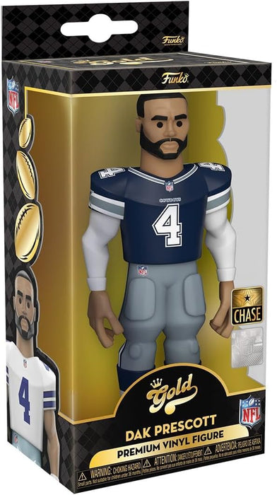 Funko Gold 5" NFL: Cowboys - Dak Prescott - 1/6 Odds for Rare Chase Variant - Collectable Vinyl Action Figure - Birthday Gift Idea - Official Merchandise - Ideal Toy for Sports Fans and Display