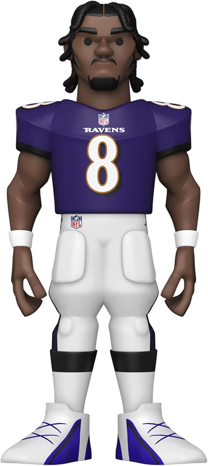 Funko Gold 5" NFL: Ravens - Lamar Jackson - 1/6 Odds for Rare Chase Variant - Collectable Vinyl Action Figure - Birthday Gift Idea - Official Merchandise - Ideal Toy for Sports Fans and Display