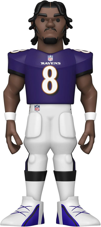 Funko Gold 5" NFL: Ravens - Lamar Jackson - 1/6 Odds for Rare Chase Variant - Collectable Vinyl Action Figure - Birthday Gift Idea - Official Merchandise - Ideal Toy for Sports Fans and Display