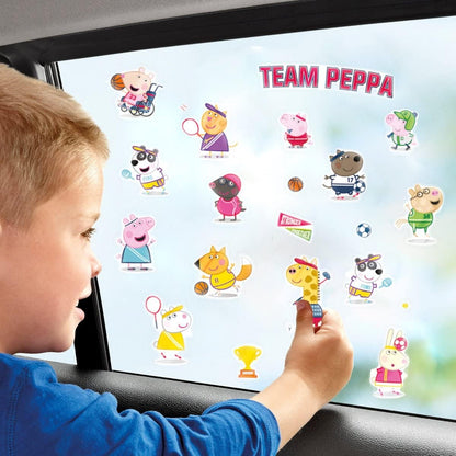 Totum 360129 Peppa Pig Window Stickers with Over 50 Reusable Stickers and a Landscape Scene, Colourful, DIN A 5