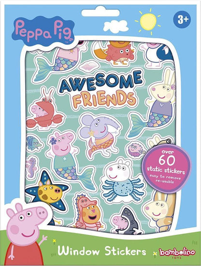 Totum 360129 Peppa Pig Window Stickers with Over 50 Reusable Stickers and a Landscape Scene, Colourful, DIN A 5