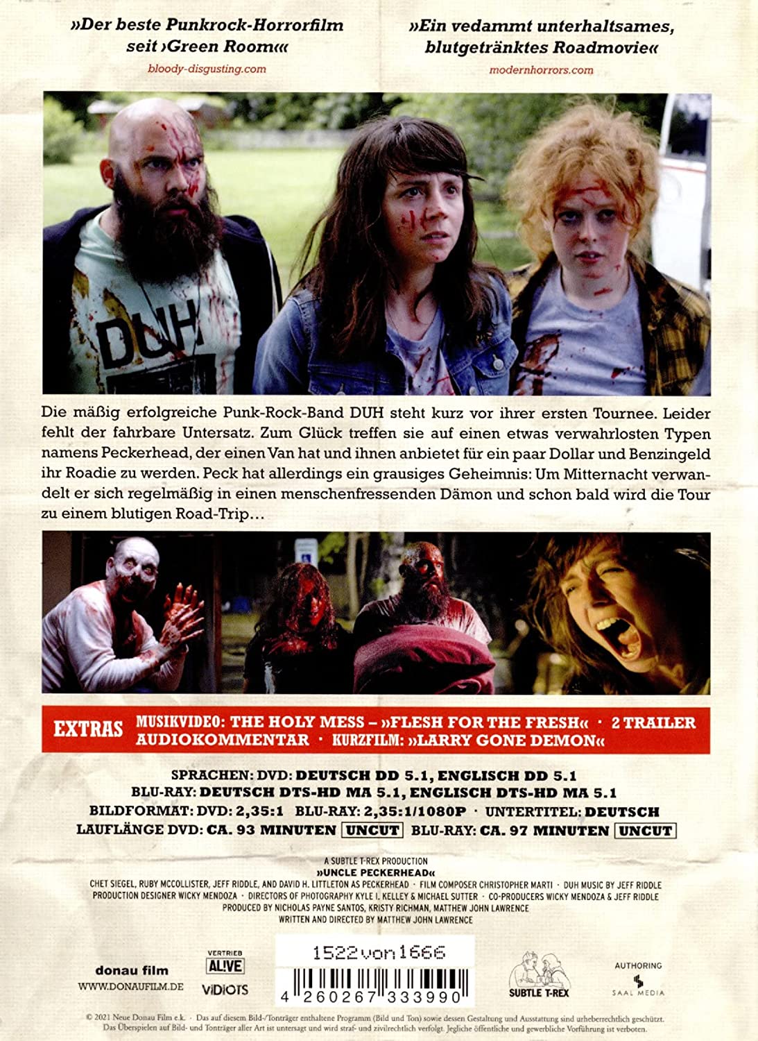 LAWRENCE, MATTHEW JOHN - UNCLE PECKERHEAD - ROADIE FROM HELL - LIMITED EDITION MEDIABOOK