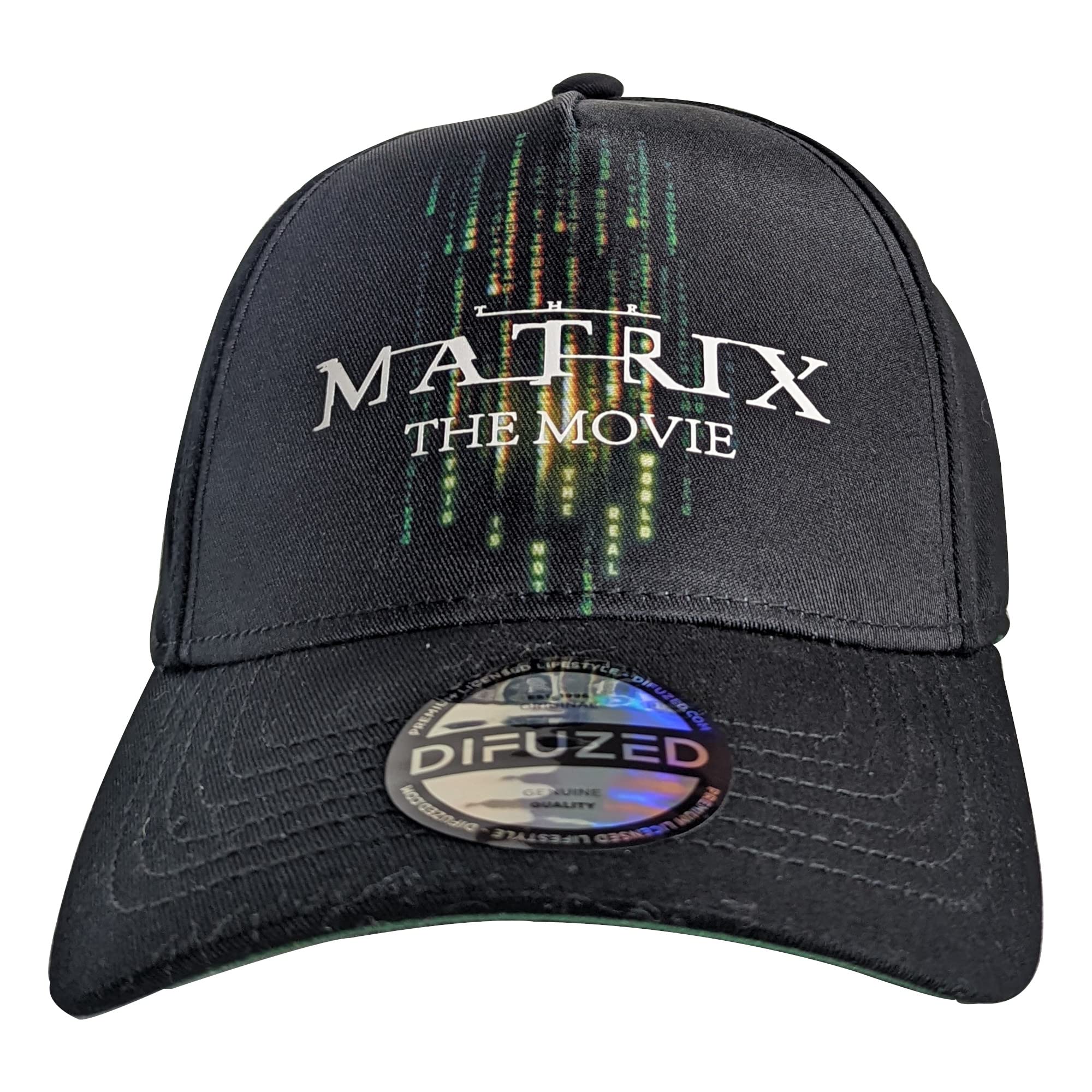 Warner Bros The Matrix Resurrections Green Poster Logo Adjustable Baseball Cap, Black/Green (BA083001MTX