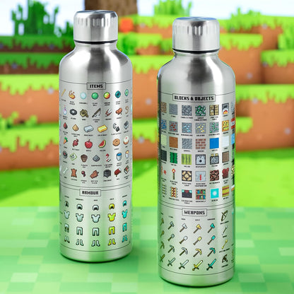 Paladone Minecraft metal water bottle, officially licensed gaming merchandise, 16 Ounce