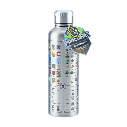Paladone Minecraft metal water bottle, officially licensed gaming merchandise, 16 Ounce