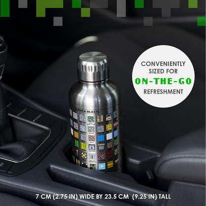 Paladone Minecraft metal water bottle, officially licensed gaming merchandise, 16 Ounce