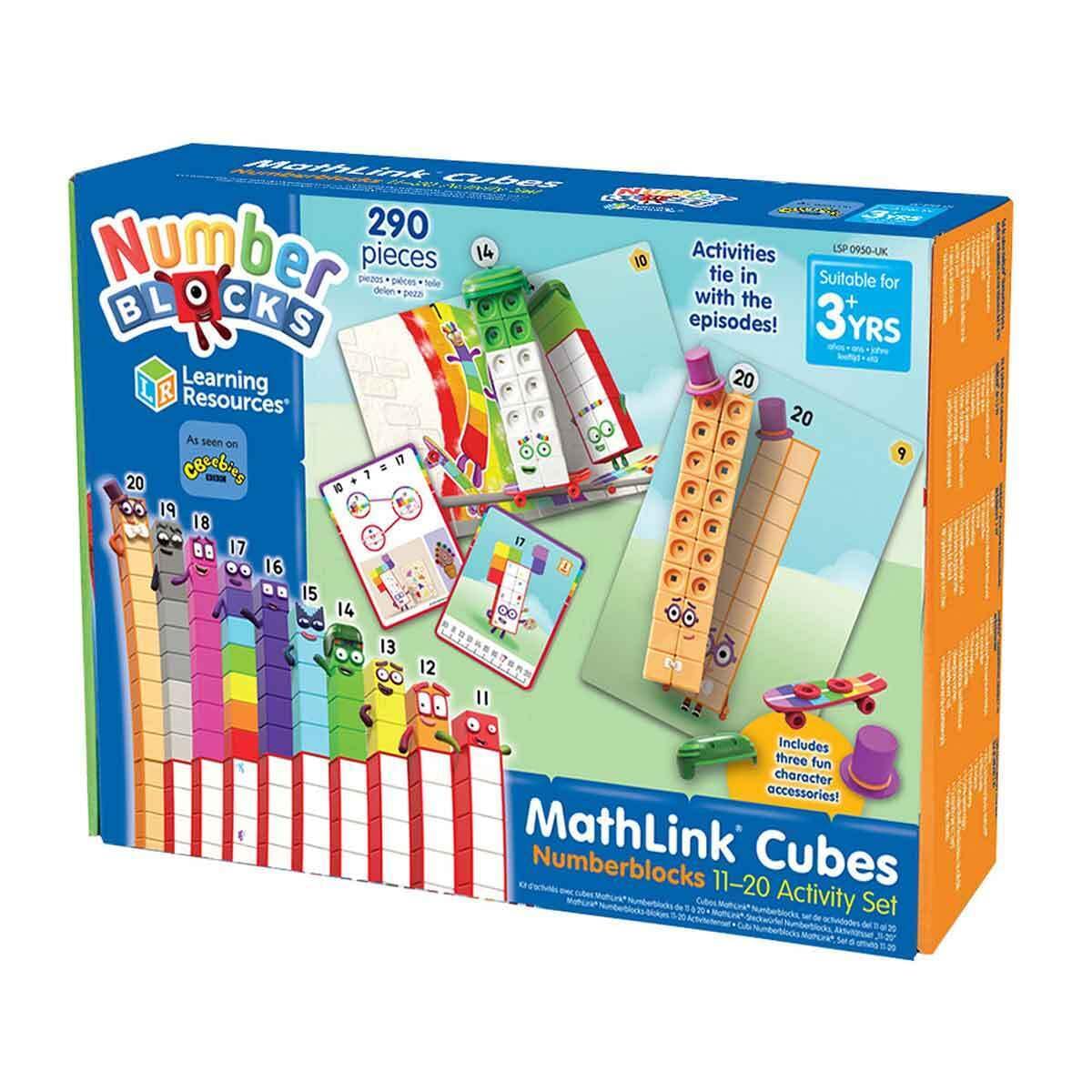 Learning Resources MathLink Cubes Numberblocks 11-20 Activity Set, 30 Numberblocks Activities Linked to TV Episodes, 155 Numberblocks MathLink Cubes & More, Ages 3+ & Mathlink Cubes (Set of 100) + Mathlink Cubes, Set of 100