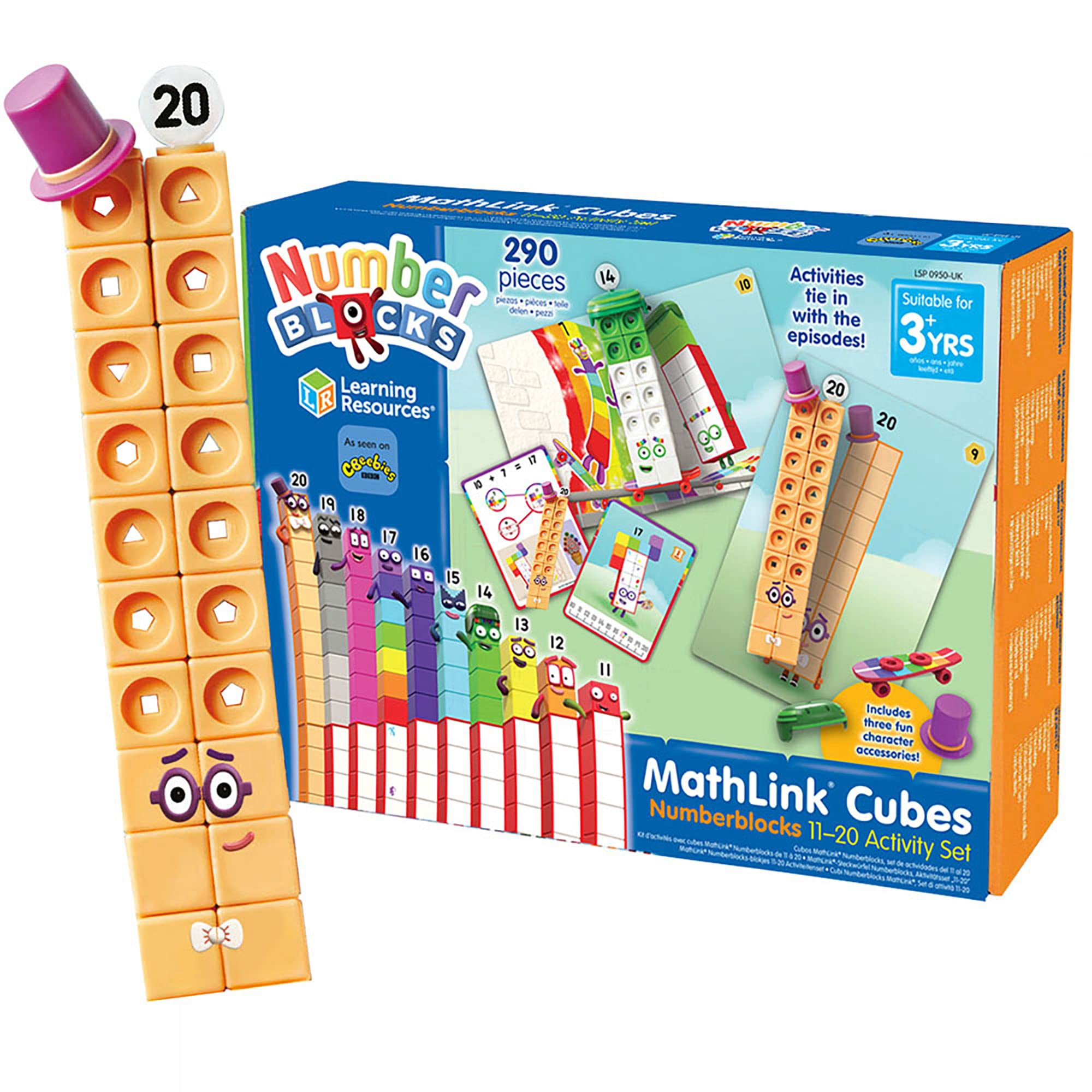Learning Resources MathLink Cubes Numberblocks 11-20 Activity Set, 30 Numberblocks Activities Linked to TV Episodes, 155 Numberblocks MathLink Cubes & More, Ages 3+ & Mathlink Cubes (Set of 100) + Mathlink Cubes, Set of 100