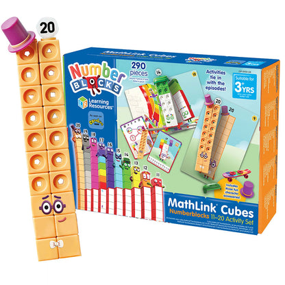 Learning Resources MathLink Cubes Numberblocks 11-20 Activity Set, 30 Numberblocks Activities Linked to TV Episodes, 155 Numberblocks MathLink Cubes & More, Ages 3+ & Mathlink Cubes (Set of 100) + Mathlink Cubes, Set of 100