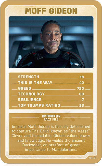 Top Trumps Star Wars The Mandalorian Limited Editions Card Game, play with Greef Karga, Moff Gideon, Boba Fett, Koska Reeves, and Grogu himself, gift and toy for boys and girls aged 6 plus