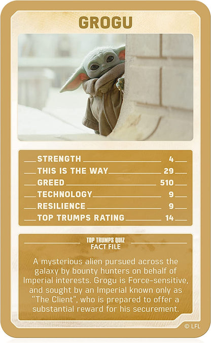 Top Trumps Star Wars The Mandalorian Limited Editions Card Game, play with Greef Karga, Moff Gideon, Boba Fett, Koska Reeves, and Grogu himself, gift and toy for boys and girls aged 6 plus