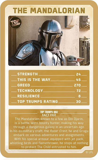 Top Trumps Star Wars The Mandalorian Limited Editions Card Game, play with Greef Karga, Moff Gideon, Boba Fett, Koska Reeves, and Grogu himself, gift and toy for boys and girls aged 6 plus