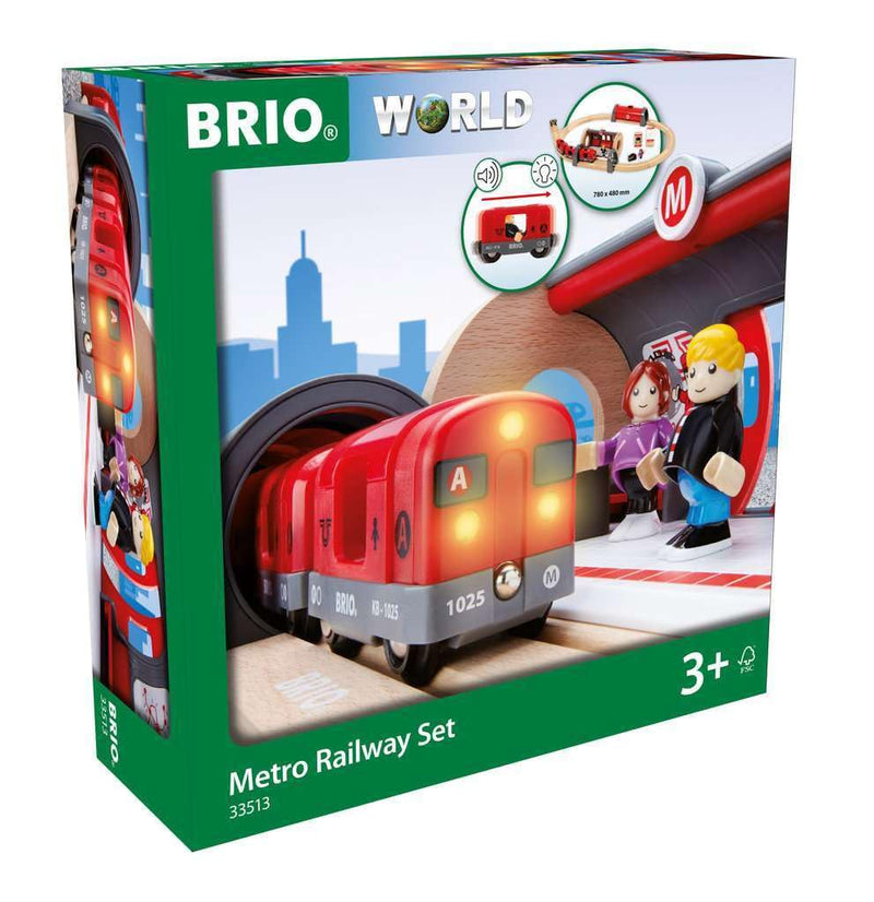 BRIO World Metro Train Set for Kids Age 3 Years Up - Compatible with all BRIO Railway Sets and Accessories for Boys and Girls, Multicolor Single Railway Set