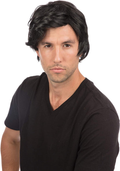 Bristol Novelty BW465 Wig Side Parting Black | for Men Man's