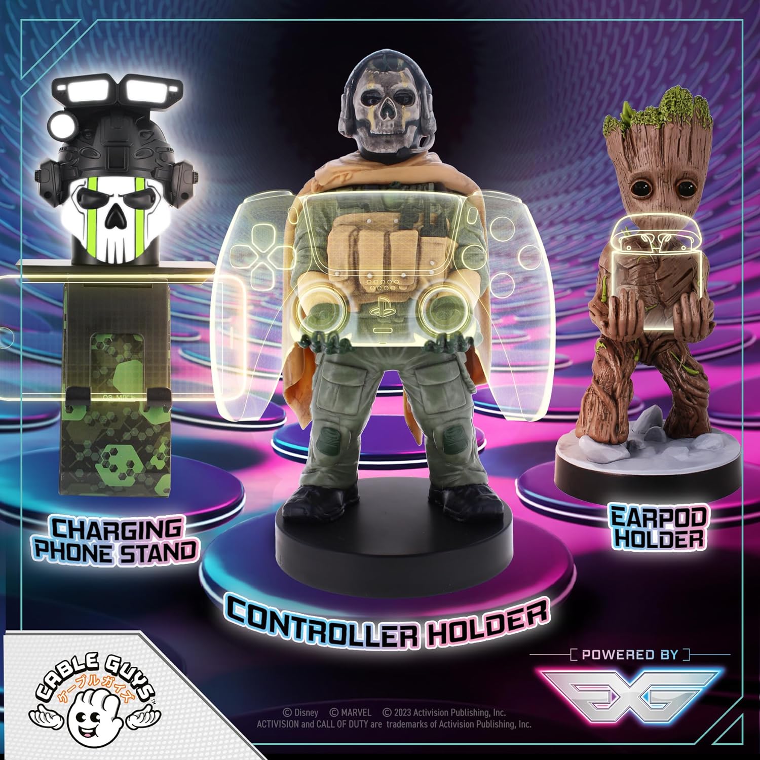 Exquisite Gaming Cable Guy - Call of Duty Ghost 2021 Warzone Vanguard Controller Handy Tablet Halter Halterung Figur Tischdeko Fanartikel