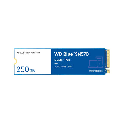 WD_BLUE SN570 250GB M.2 2280 PCIe Gen3 NVMe up to 3300 MB/s read speed Blue 250GB SN570 - Upto 3,500MB/s