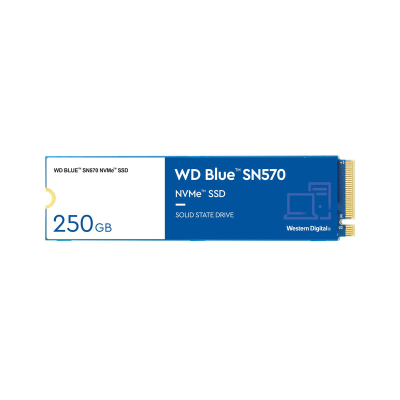 WD_BLUE SN570 250GB M.2 2280 PCIe Gen3 NVMe up to 3300 MB/s read speed Blue 250GB SN570 - Upto 3,500MB/s