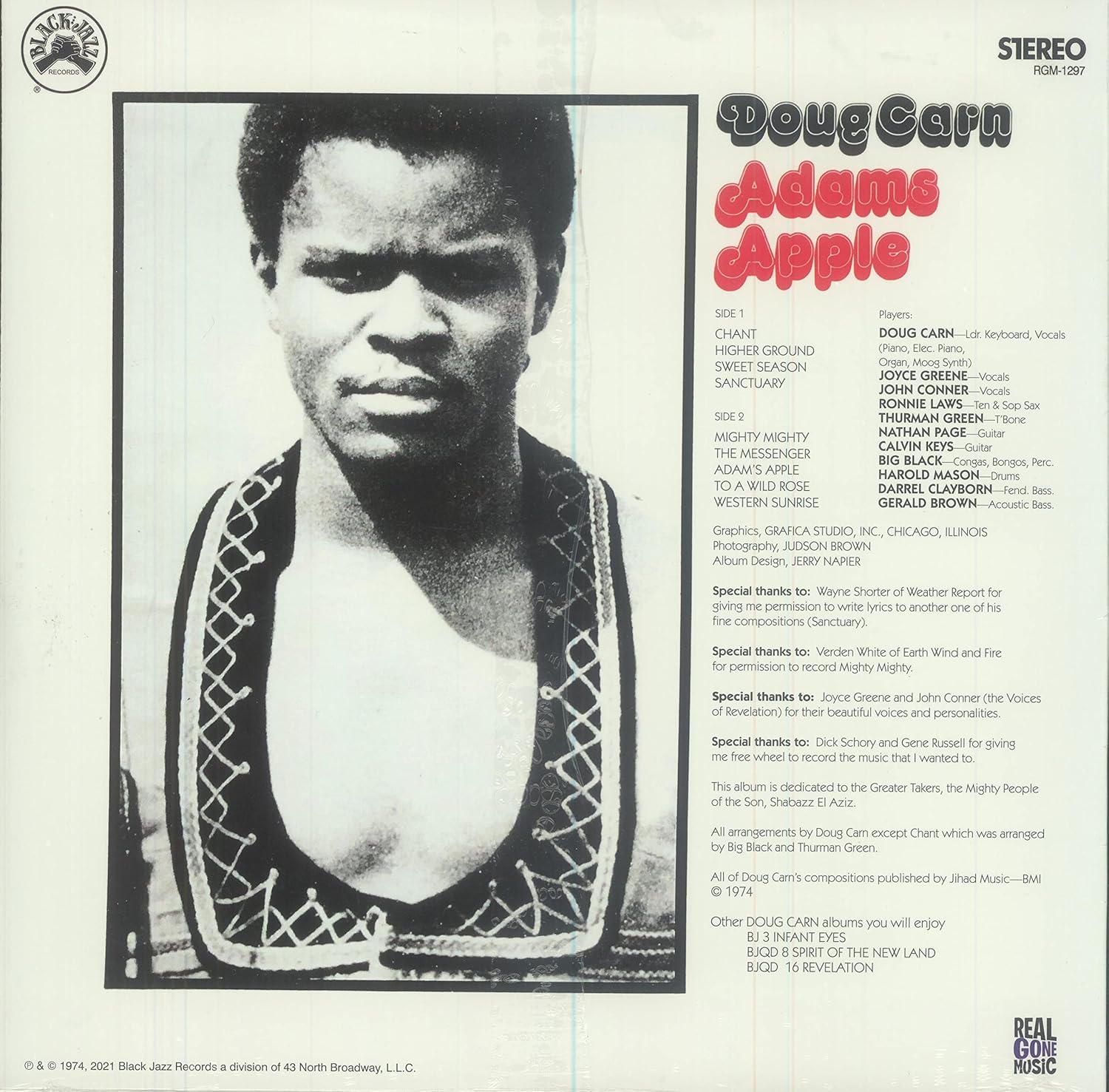 Doug Carn ‎- Adam's Apple (2021 Indie Exclusive Orange with Black Swirl Vinyl RGM-1297