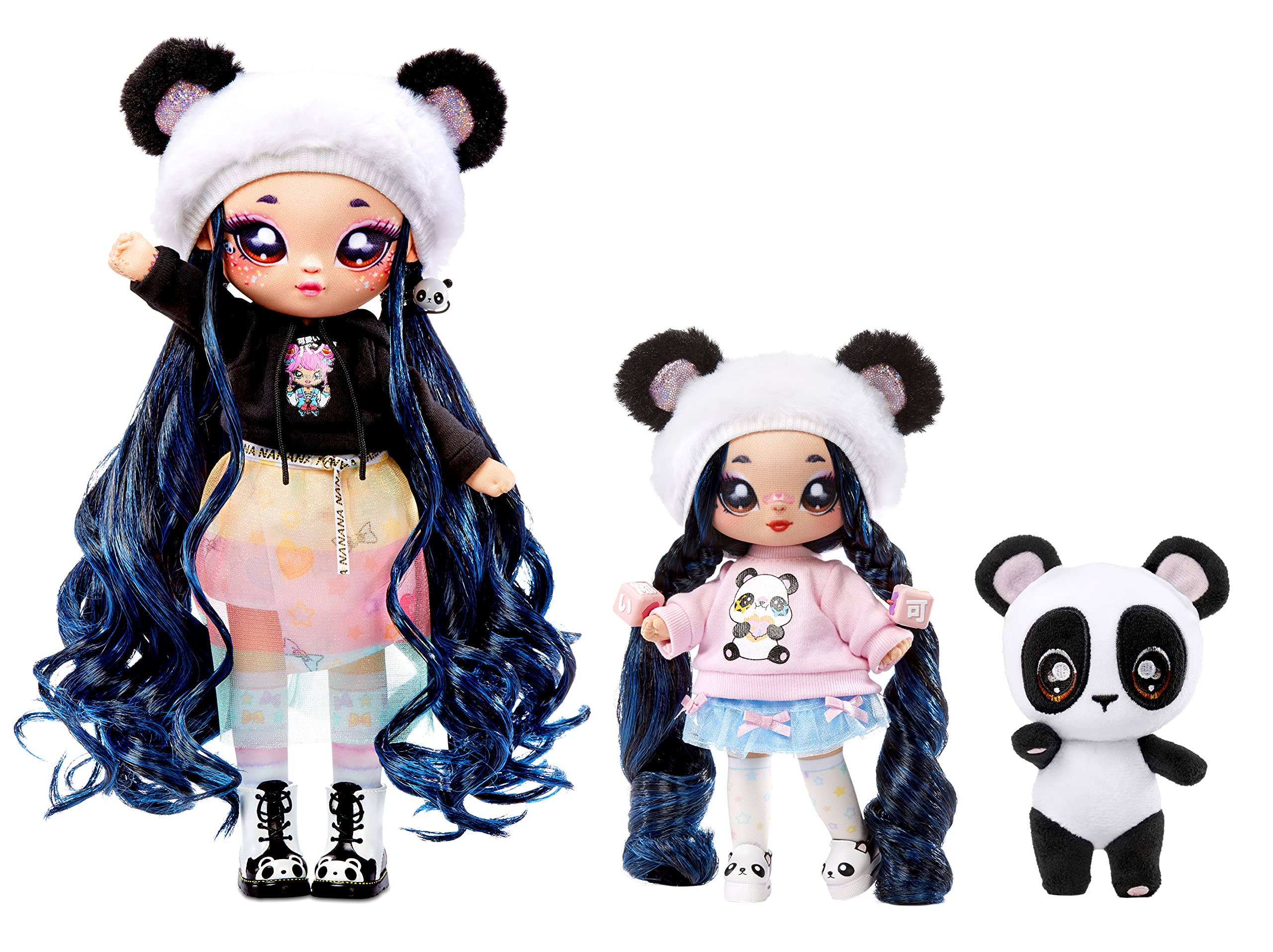 Na! Na! Na! Surprise Family Set de 3: 2 Suaves y 1 Mascota-Juguetes para niños-Familia, muñecas, 12 Accesorios, Ropa removible y 1 Panda de Peluche, Color (MGA Entertainment 575979C3OC