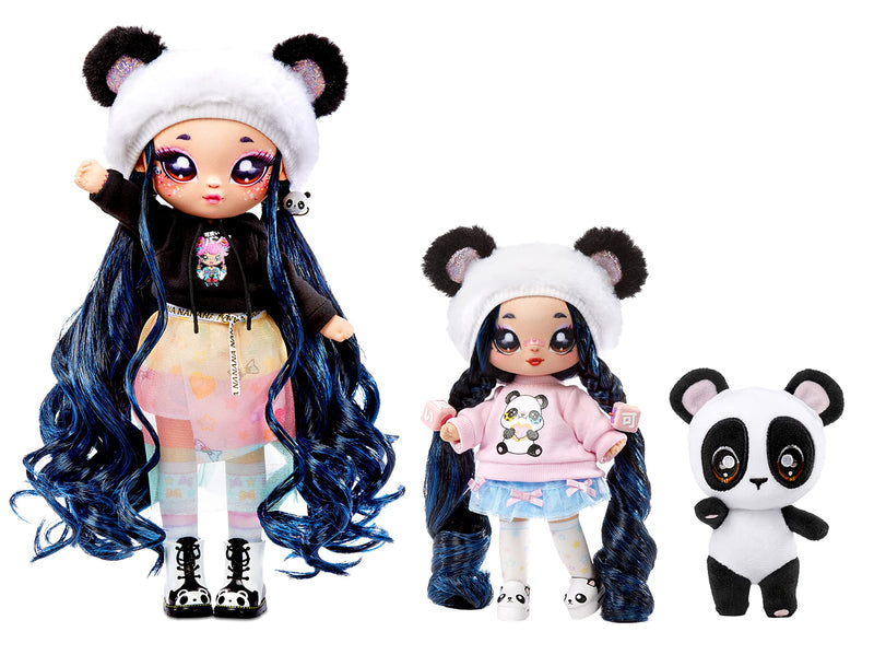 Na! Na! Na! Surprise Family Set de 3: 2 Suaves y 1 Mascota-Juguetes para niños-Familia, muñecas, 12 Accesorios, Ropa removible y 1 Panda de Peluche, Color (MGA Entertainment 575979C3OC