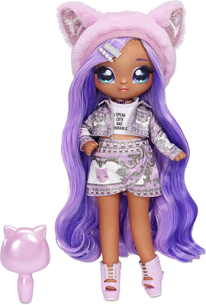 Na! Na! Na! Surprise Family Set de 3: 2 Suaves y 1 Mascota-Juguetes para niños-Familia, muñecas, 12 Accesorios, Ropa removible y 1 Gatito de Peluche, Multicolor (MGA Entertainment 575962C3OC