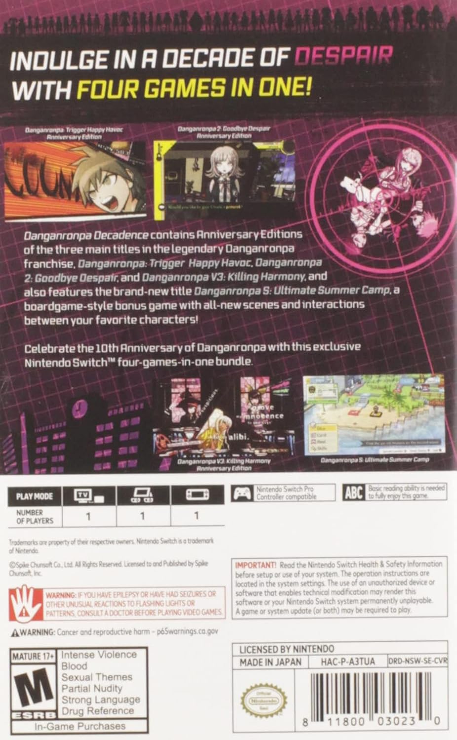 Danganronpa Decadence - Nintendo Switch Standard Edition Decadence