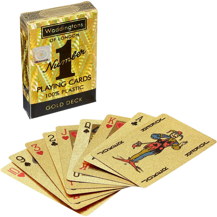 Waddingtons Number 1 Gold Playing Cards Game, Sleek Gold Foil Design Deck of Cards, Ideal for Snap, Poker and a Ideal Travel Companion, Gift and Toy for Ages 6 Plus