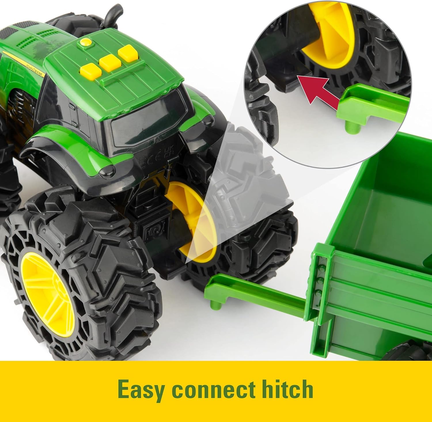 John Deere Kids 736 47353 Lights & Sounds Tractor with Wagon, red
