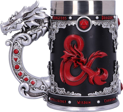 Nemesis Now Dungeons & Dragons Fantasy Role Play Die D20 Tankard, Polyresin, Black, 1 Count (Pack of 1