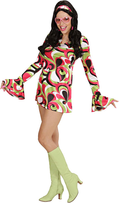 Robe Seventies (Bleu) - Déguisement Années 70 (Disco