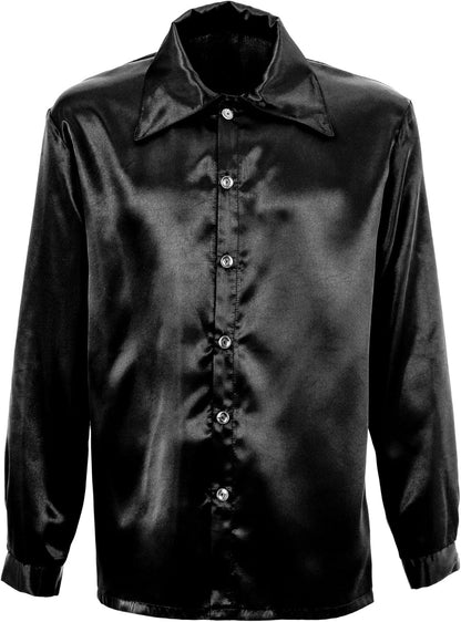 WIDMANN 11007276 Disco Shirt 70s, Bianco, 54 (EU)