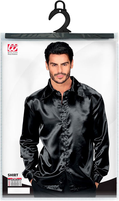 WIDMANN 11007276 Disco Shirt 70s, Bianco, 54 (EU)