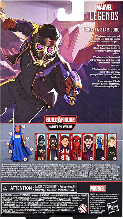 Universo Marvel Avengers - Hasbro Marvel Figura de acción de T'Challa Star-Lord de 15 cm de Legends Series, Incluye diseño Premium, 3 Accesorios y Pieza de Build-a-Figure, (F0329
