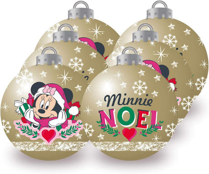 ARDITEX WD14011 Pack of 6 Disney-Minnie Christmas Tree Baubles Diameter 8 cm