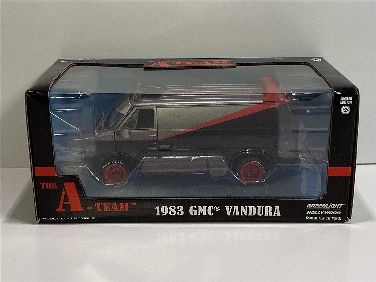 Greenlight Hollywood Series, 84072, Diecast Car, 1983 GMC Vandura A-Team Van, scale 1/24,Black
