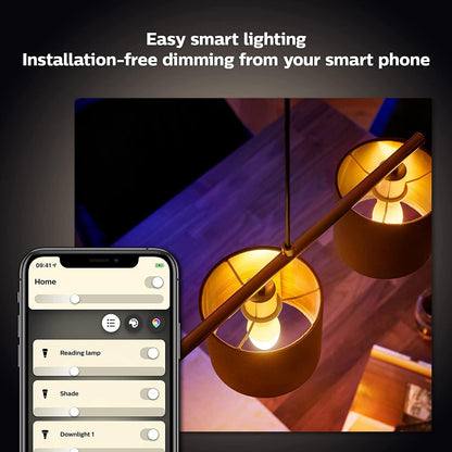 Philips Hue Kaarslamp 2-Pack - E14 - Duurzame LED Verlichting - Smart Lamp - Warm-Wit Licht - Dimbaar - Verbind met Bluetooth of Hue Bridge - Werkt met Alexa en Google Home