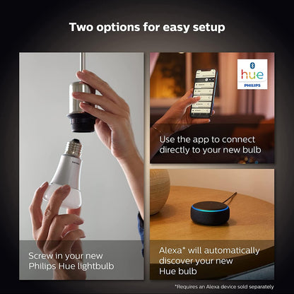 Philips Hue Kaarslamp 2-Pack - E14 - Duurzame LED Verlichting - Smart Lamp - Warm-Wit Licht - Dimbaar - Verbind met Bluetooth of Hue Bridge - Werkt met Alexa en Google Home