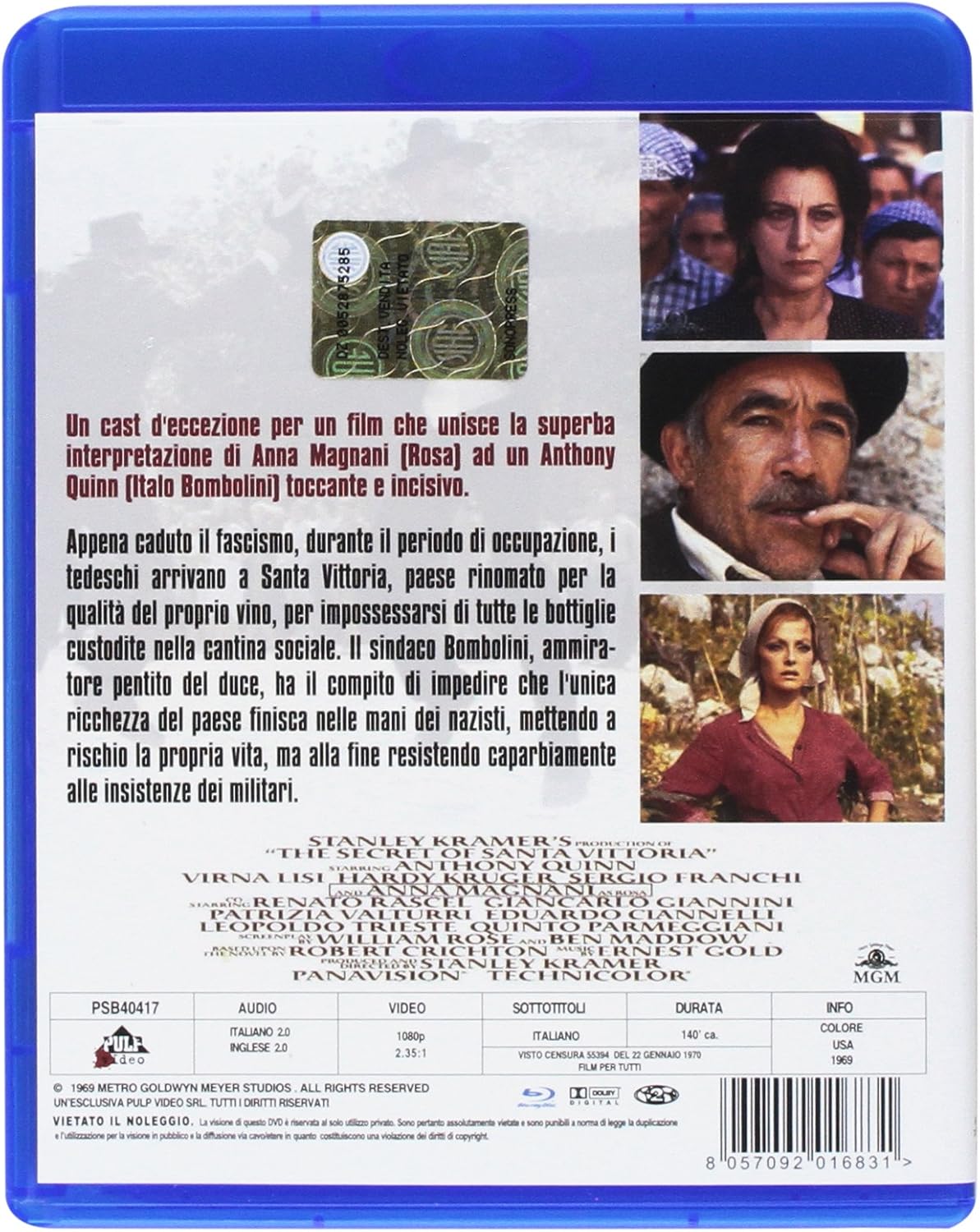 Movie Segreto Di Santa Vittoria (Il) - (Italian Import)