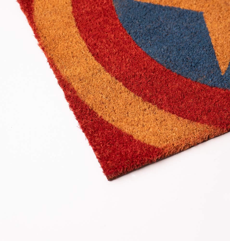 Grupo Erik Marvel Captain America Shield Door Mat | 15.7 x 23.6 inches - 40 x 60 cm | Coconut Coir | Eco Friendly 100% | Indoor Door Mat & Outdoor Door Mat | Marvel Gifts