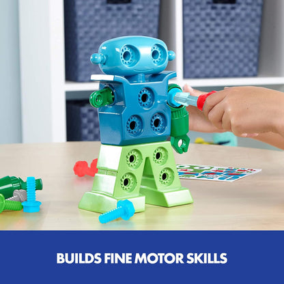 Learning Resources Design & Drill Robot Construction Toy STEM Model Kits Robot Kits Building Toy Gifts for 3 4 5 6 7 Year Old Kids Boys & Girls