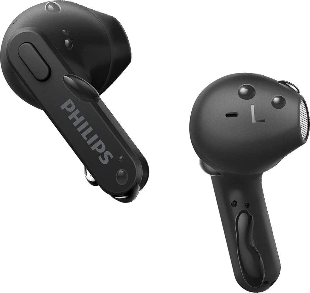 Philips Wireless Earbuds, Adults In Ear without Ear Tips, Super Slim Charging Case, Splash Sweat Resistant, Bluetooth,18 Hours Play Time, Built In Mic, Slim Design, Comfortable Fit, Black TAT2236BK/00