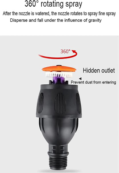 WSCC Sprinkler, 360-degree Automatic Rotating Sprinkler, Green Sprinkler Irrigation Garden Vegetable Field Spray (spray Diameter 16-20m)(Size:20m