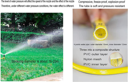 WSCC Sprinkler, 360-degree Automatic Rotating Sprinkler, Green Sprinkler Irrigation Garden Vegetable Field Spray (spray Diameter 16-20m)(Size:20m