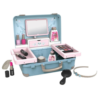 Smoby Kids Beauty Vanity Role Play Case and Roleplay Salon with Stool and Mirror, Vanity Station with Lights and Sounds