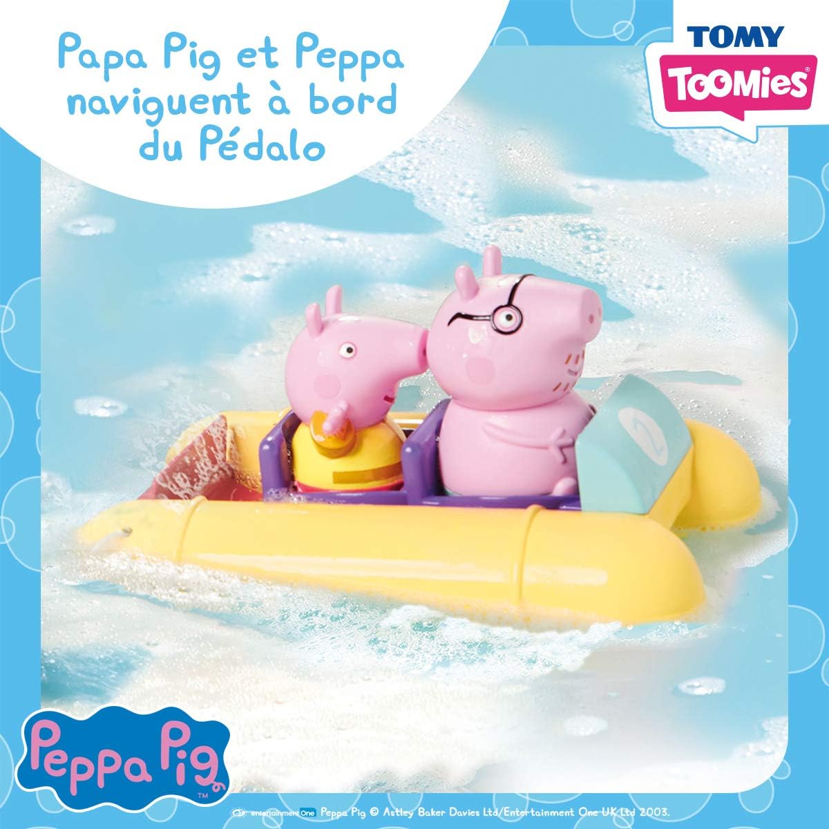 TOMY Toomies Peppa Pig Pull and Go Pedalo, Baby Bath Toys, Kids Bath Toys for Water Play, Fun Bath Accessories for Babies & Toddlers, Suitable for 18 Months, 2, 3 & 4 Year Olds