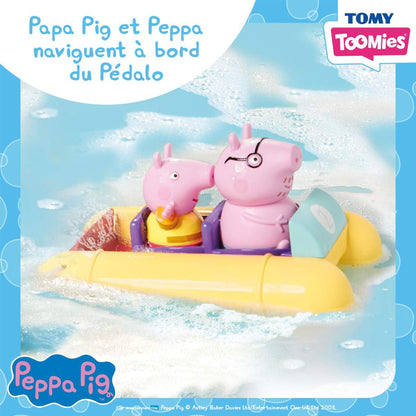 TOMY Toomies Peppa Pig Pull and Go Pedalo, Baby Bath Toys, Kids Bath Toys for Water Play, Fun Bath Accessories for Babies & Toddlers, Suitable for 18 Months, 2, 3 & 4 Year Olds