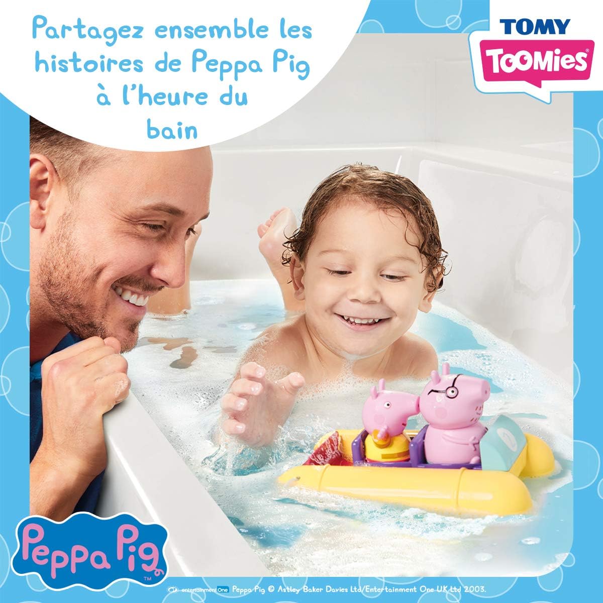 TOMY Toomies Peppa Pig Pull and Go Pedalo, Baby Bath Toys, Kids Bath Toys for Water Play, Fun Bath Accessories for Babies & Toddlers, Suitable for 18 Months, 2, 3 & 4 Year Olds
